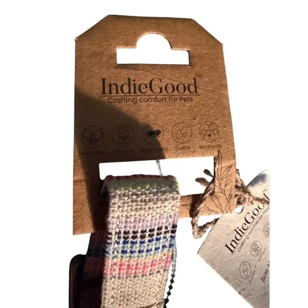 IndieGood Bow Handloom‎ Party Bow tie Collar Small Striped Dog Accessories NWT